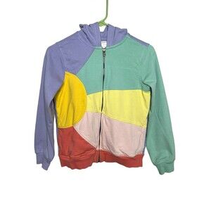 Hanna Andersson Sunshine Rainbow Colorblock Zipup Hoodie 140/10